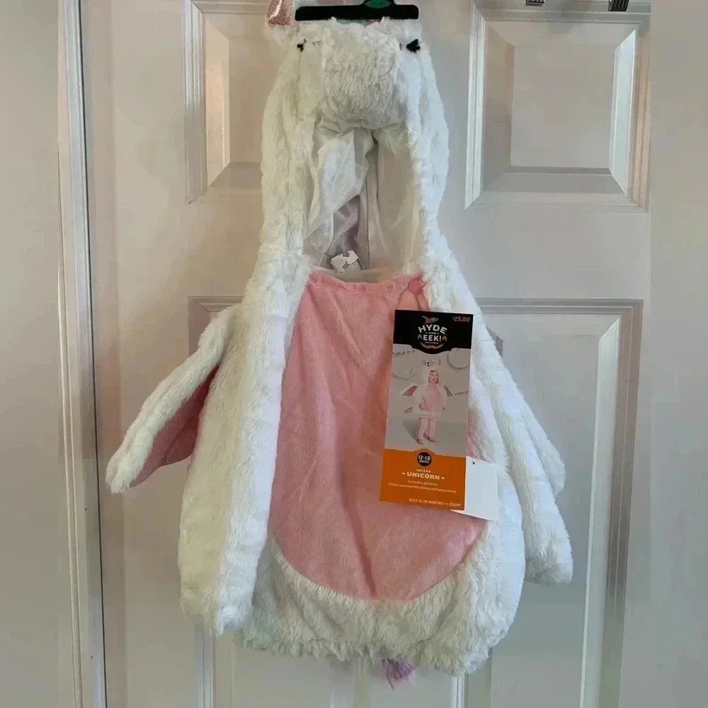 Hyde & Eek Rainbow Unicorn Costume Toddler 12m - 18m White Pink Halloween NWT